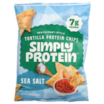 Simply Protein, ресторанные протеиновые чипсы из тортильи, с морской солью, 130 г (4,58 унции)