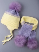 Шапка детская зимняя вязаная и шарф