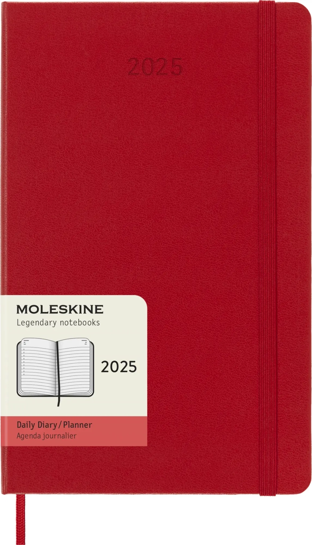 Ежедневник на 2025 год Moleskine Classic (DHF212DC3) 13х21см твердая обложка красный