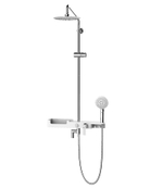 Смeситель для ванны и душа с регулируемой высотой штанги, поворотным изливом и верхней душевой лейкой "Тропический дождь" LEMARK TROPIC – LM7007C