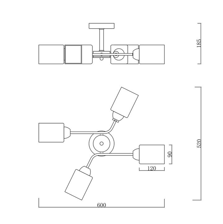 Потолочная люстра Escada Vertigo 1131/4P Black/Gold