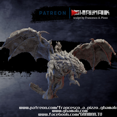 Grand Alliance Chaos Everchosen and Slaves to Darkness Демонопоклонник на драконе Тифлинг миниатюра для dnd, днд, pathfinder, фентези, Настольная игра, НРИ, Варгейм, РПГ