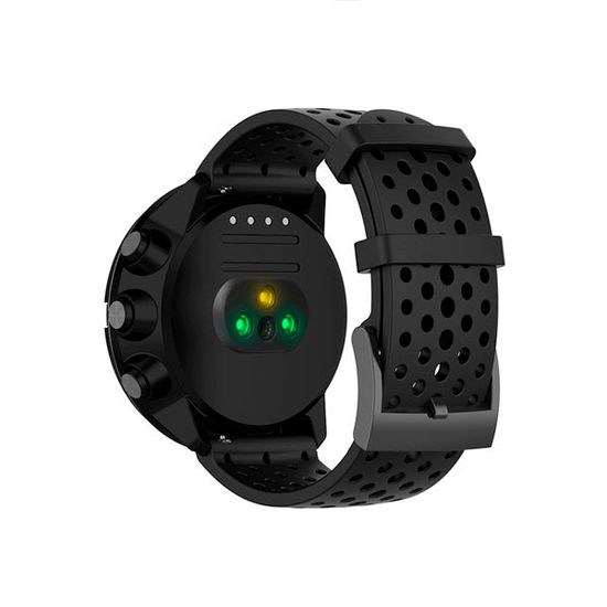 Силиконовый дышащий ремешок Suunto 24 mm для 9 / 9 Baro / 7 / D5 / Spartan Sport быстросъемный (Athletic 1) короткий (Черный)