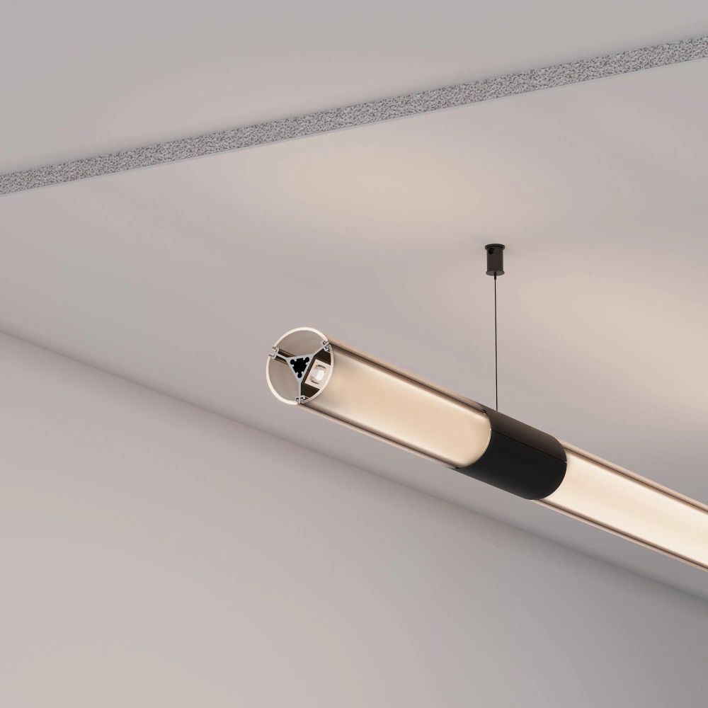 Профиль ROUND-D36-360-2500 ANOD BLACK (Arlight, Алюминий) 050250