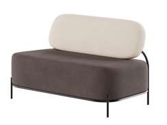 Джайв Диван двухместный JVE-2 Velvet lux 58/Velvet lux 100/Металл Черный 1250*720*770