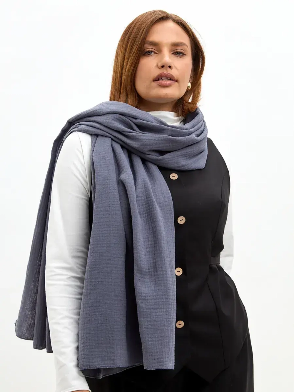 Шарф палантин из муслина