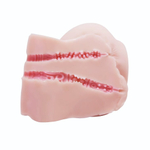 Телесный мастурбатор с двумя любовными тоннелями и вибрацией (Цвет: телесный)