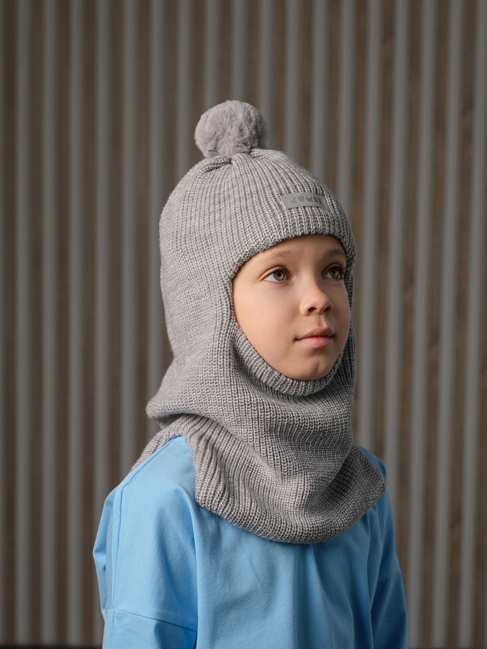 Шлем зимний вязаный (Жемчужно-серый) МИШ