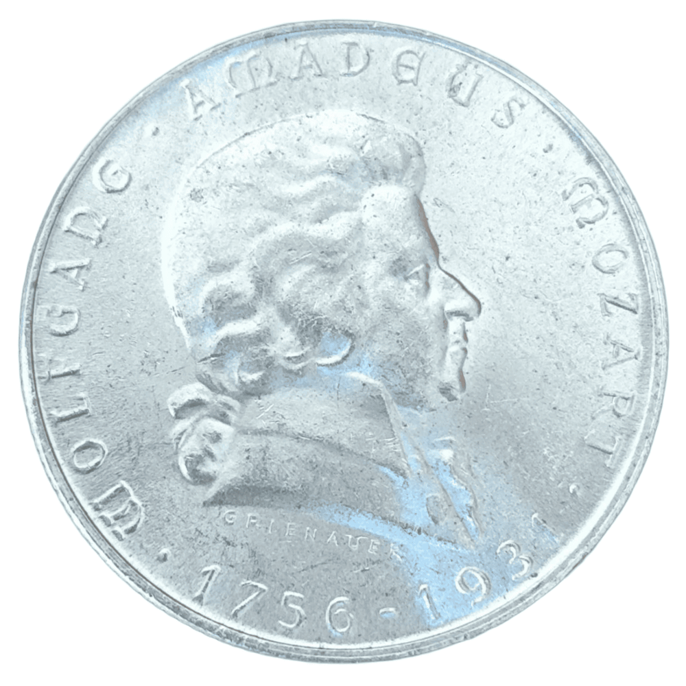 Монета 2 шиллинга 1931 "175 лет Вольфганга Амадея Моцарта"