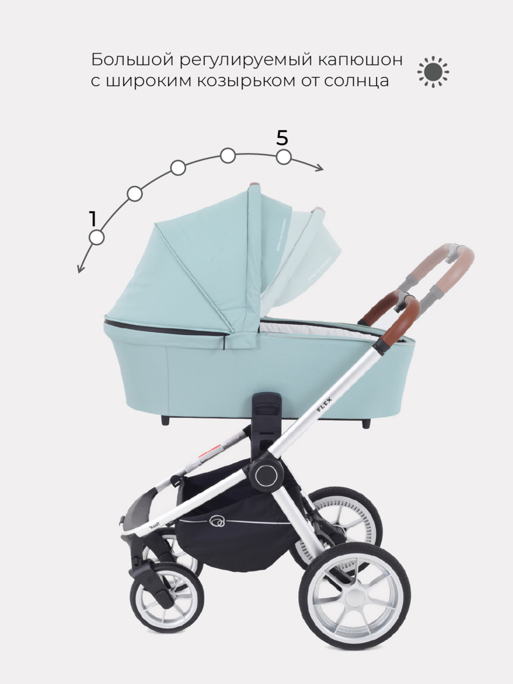 Коляска детская "FLEX" (3в1) RA071 Ocean Green