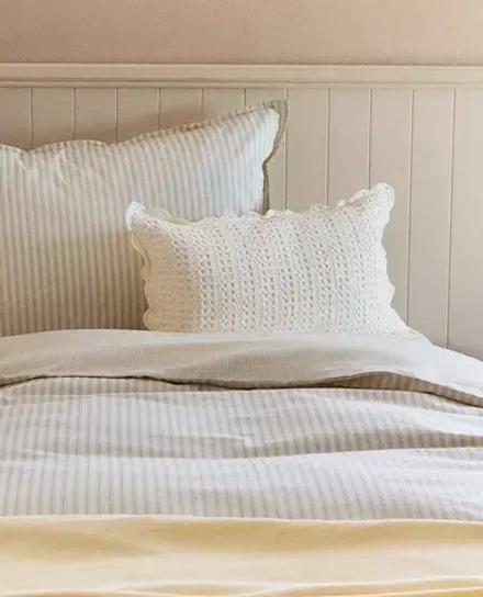 ZARA HOME ДЕТСКИЙ ДВУСТОРОННИЙ ПОДОДЕЯЛЬНИК В ПОЛОСКУ, СИНИЙ