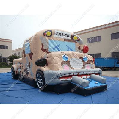 Коммерческий надувной батут "Военный автомобиль"