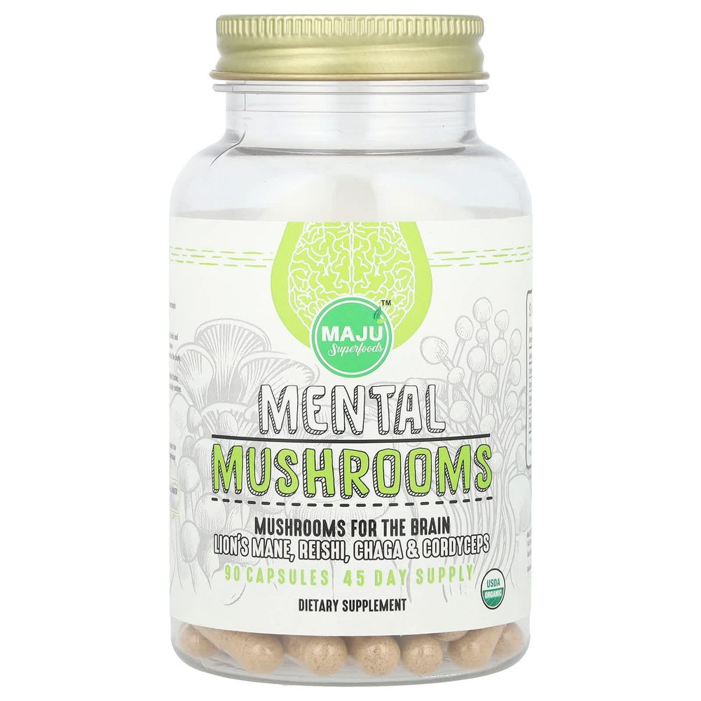 Maju Superfoods, Mental Mushrooms, 90 капсул