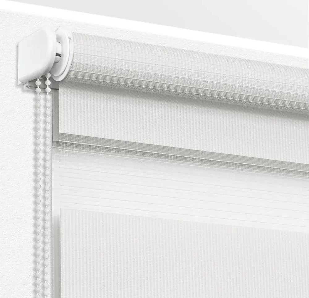 Рулонная штора - День-Ночь - Ткань: "Канзас" - цвет: белый