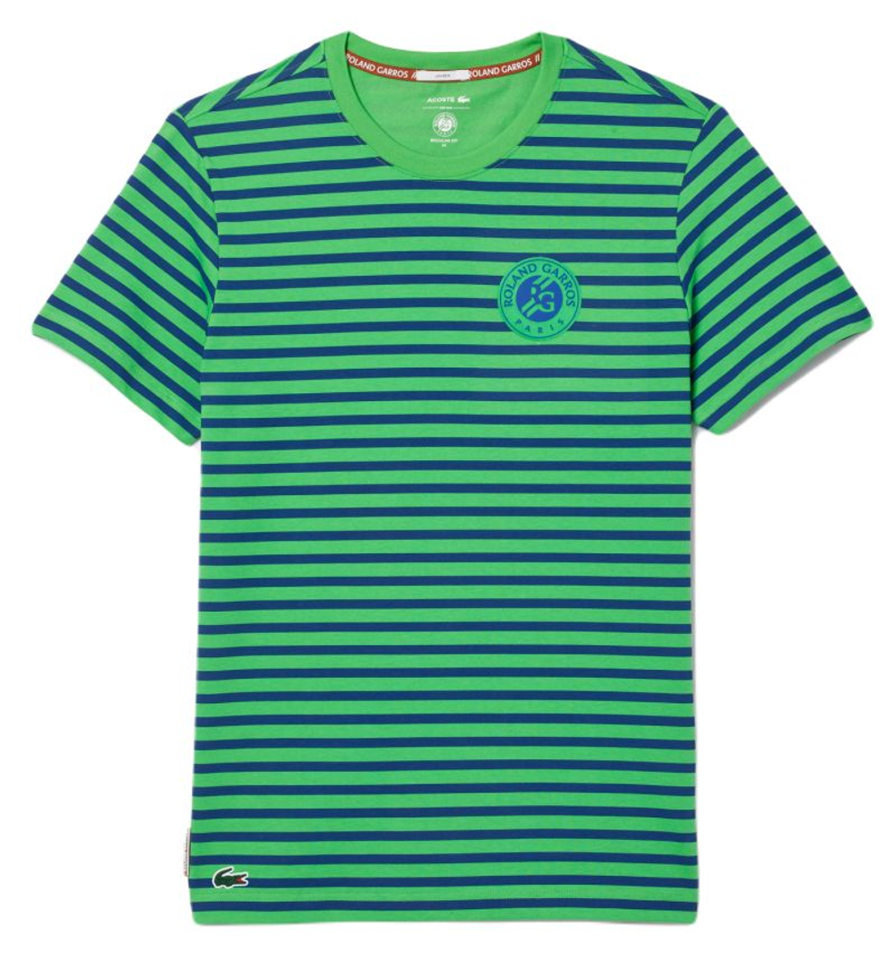 Теннисная футболка Lacoste Unisex Ultra-Dry Sport Roland Garros Edition - navy blue/green