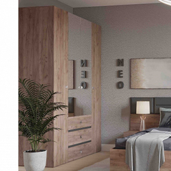 Шкаф для одежды и белья Neo 555, дуб табачный