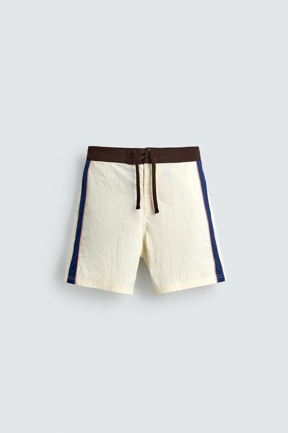 ZARA ДЛИННЫЕ КОНТРАСТНЫЕ ПЛАВКИ, ЭКРЮ