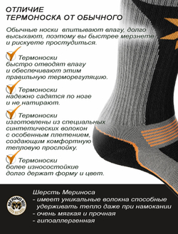 Носки Norfin T3A NORDIC MERINO HIKING CREW р.(39-41) M