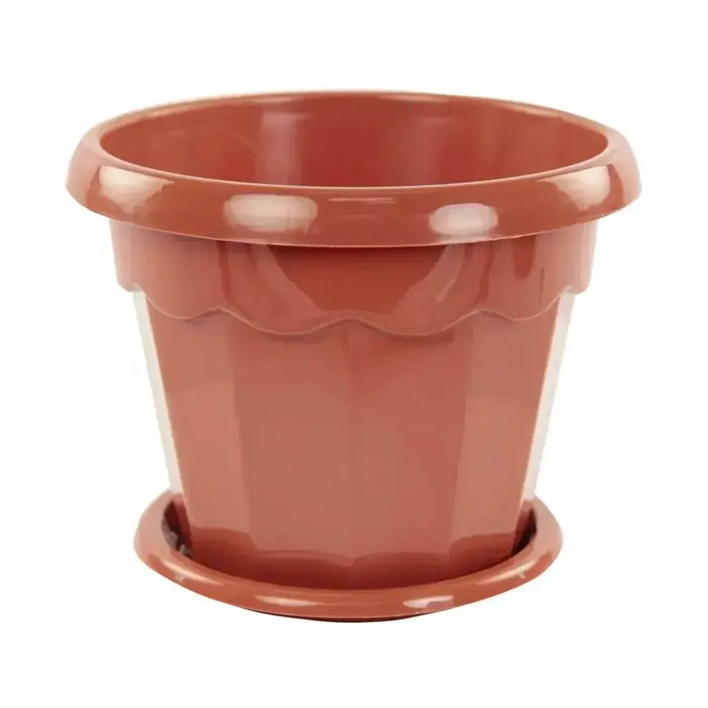 Горшок цветочный Гармония 1,5л с поддоном коричневый