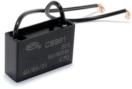 Конденсатор пусковой 450 В 2.2 мкф FUJI CBB61 (1+1 WIRES) 37x14x24 мм