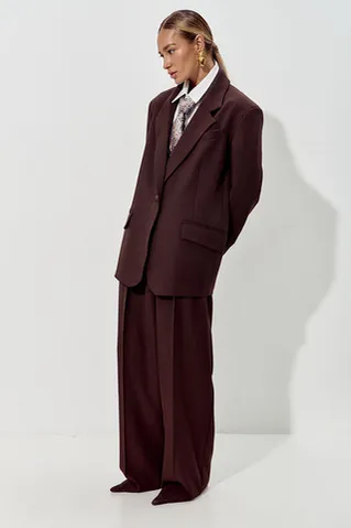 Пиджак свободный костюмный шоколадного цвета