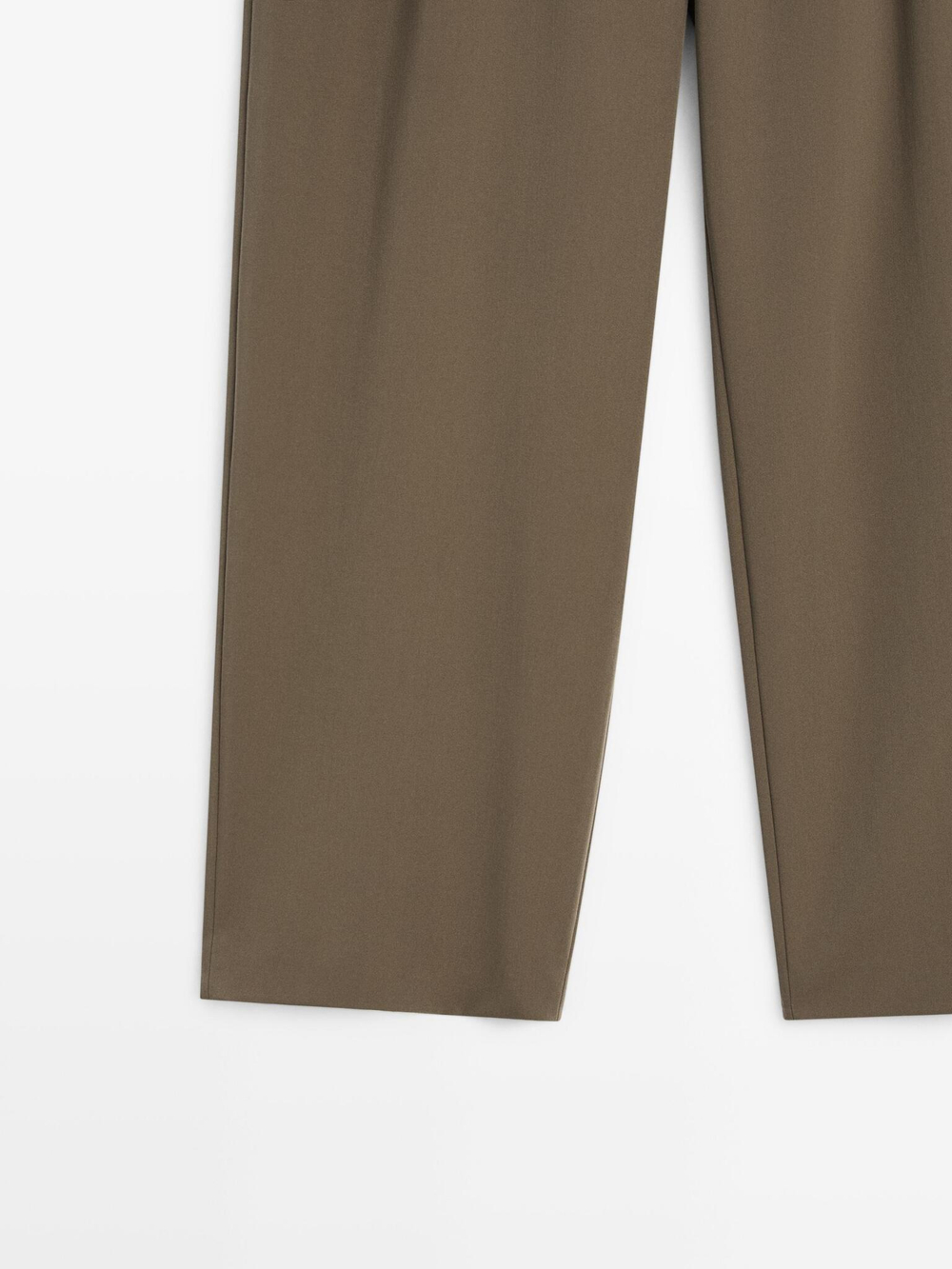 Massimo Dutti Струящиеся брюки с широкими штанинами и защипами, кротово-коричневый