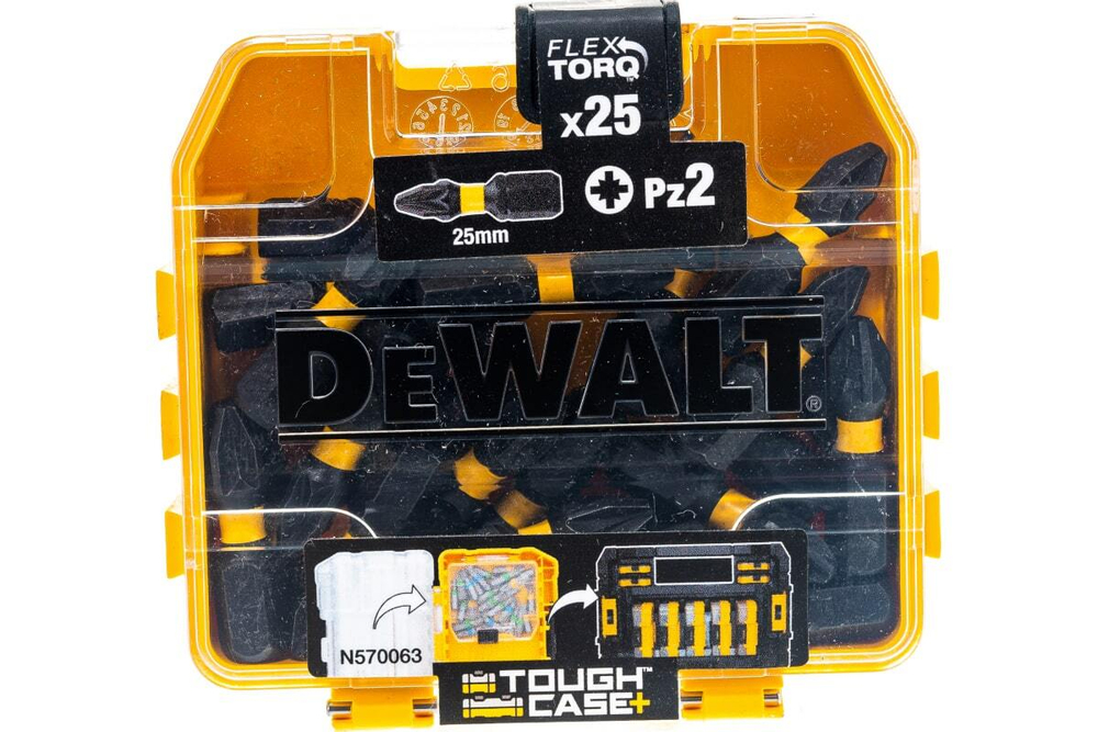 Биты PZ2, 25 мм, 25 шт в кейсе DEWALT DT70556T