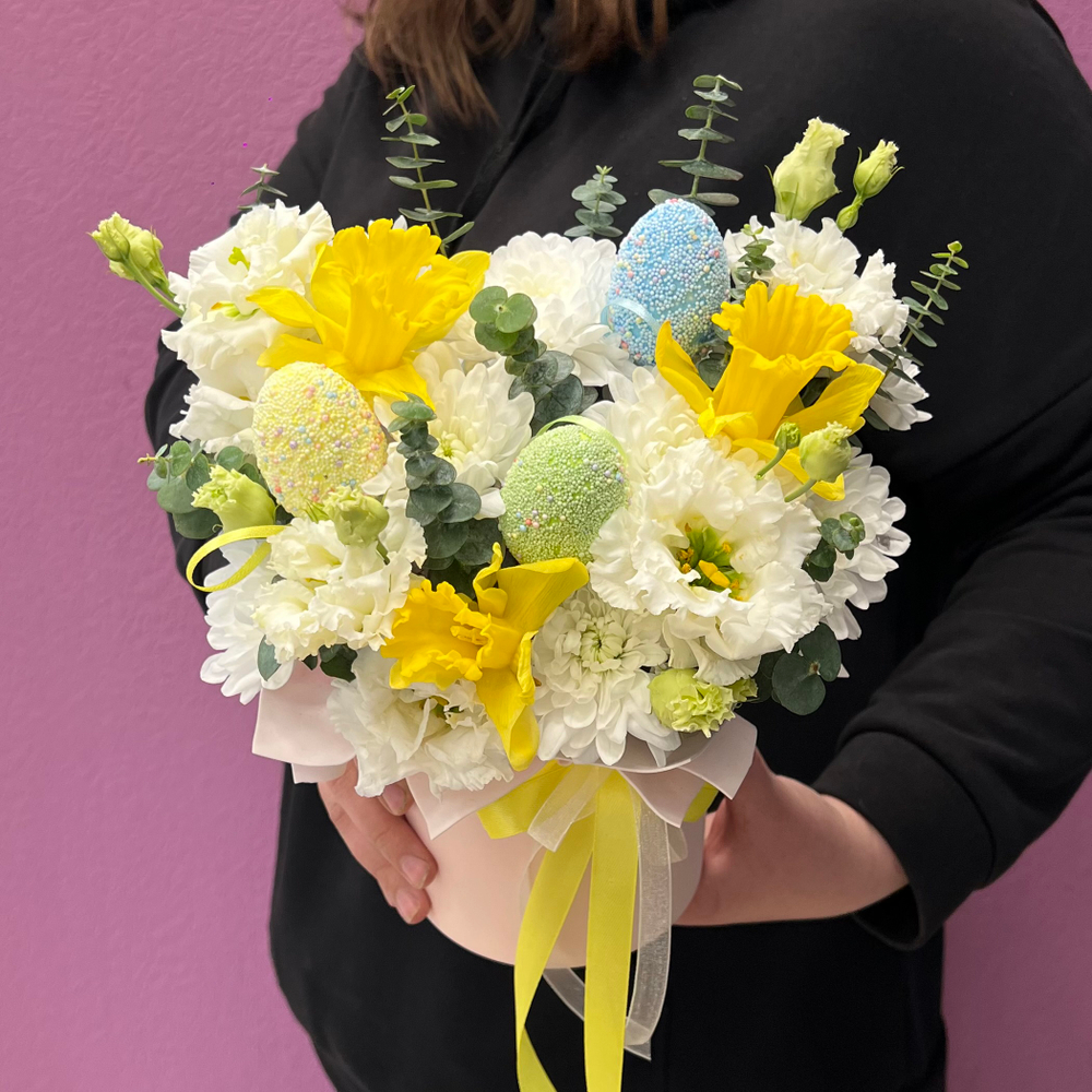 Коробка цветов "Золотое цветение" #59