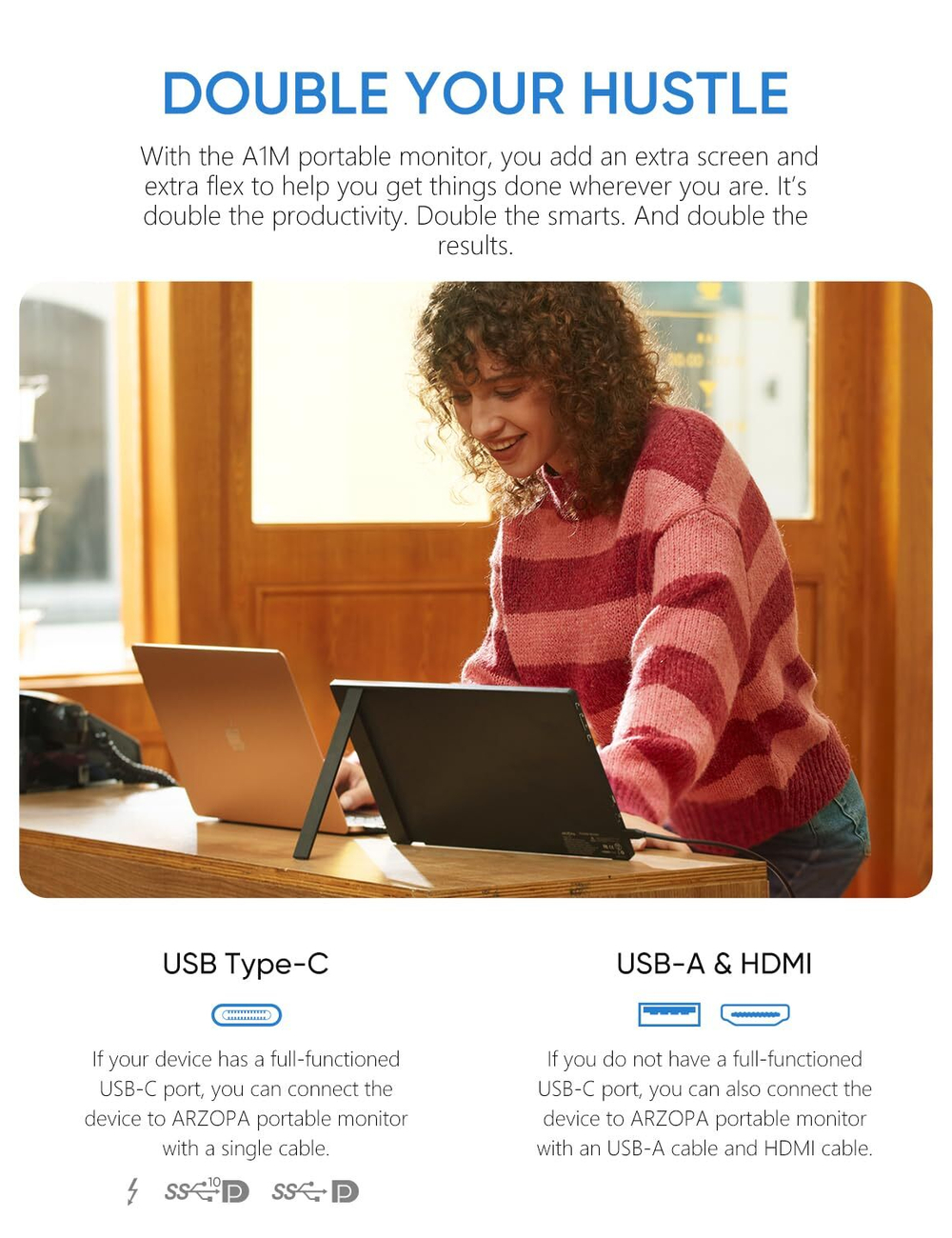 17.3" Портативный монитор Arzopa A1M FHD IPS 1920x1080, 60 Гц