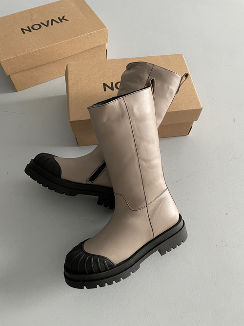 Сапоги женские, арт. wd-106, серый, с мехом