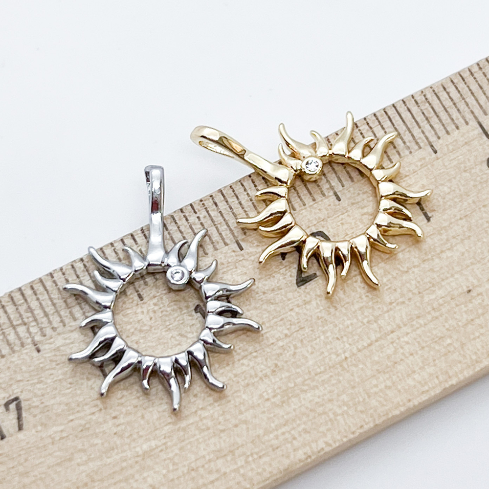 Подвеска Солнце, цвет золото, фианит, размер 22*17 мм, цена за 1 шт