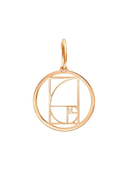 Фото подвески золотое сечение в круге из золота, вид спереди