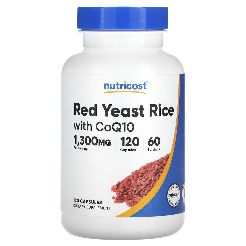 Nutricost, красный ферментированный рис с коэнзимом Q10, 120 капсул