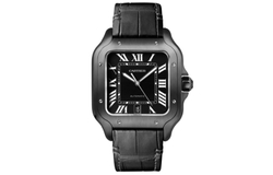 CARTIER SANTOS DE Automatic Mechanical Movement Men"s Watches Watch 39.8mm Black Dial Stainless Steel Case
