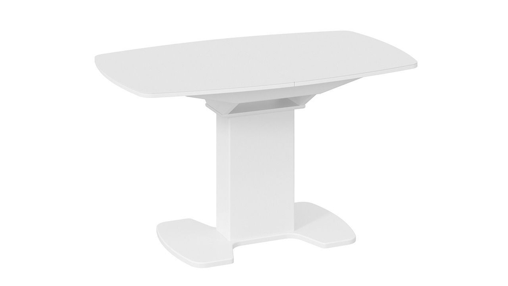 Стол кухонный обеденный раздвижной Белый Глянец/Стекло Белое, Портофино, 110х75х75 см