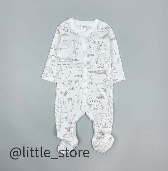 Слип хлопковый "Я родился" звери на сахаре