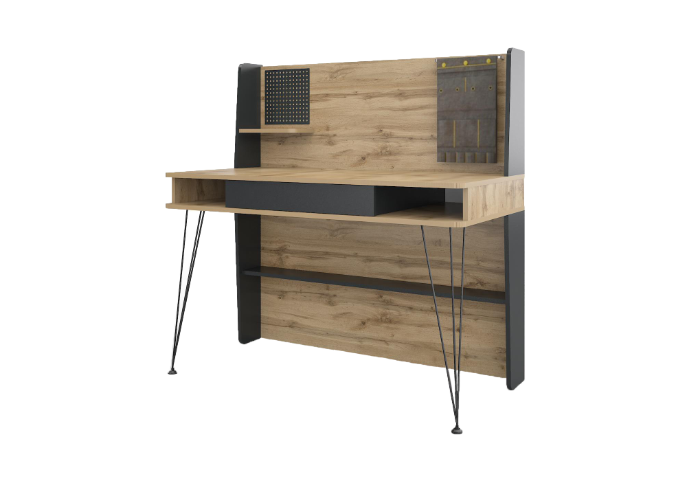 Письменный стол Нобира 120х60х120,5 антрацит / дуб ирландский