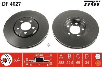 TRW - DF4027-TRW - Brake Disc