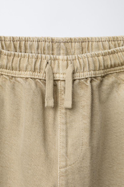 ZARA БРЮКИ BAGGY ИЗ САРЖИ, РЫЖЕВАТО-КОРИЧНЕВЫЙ