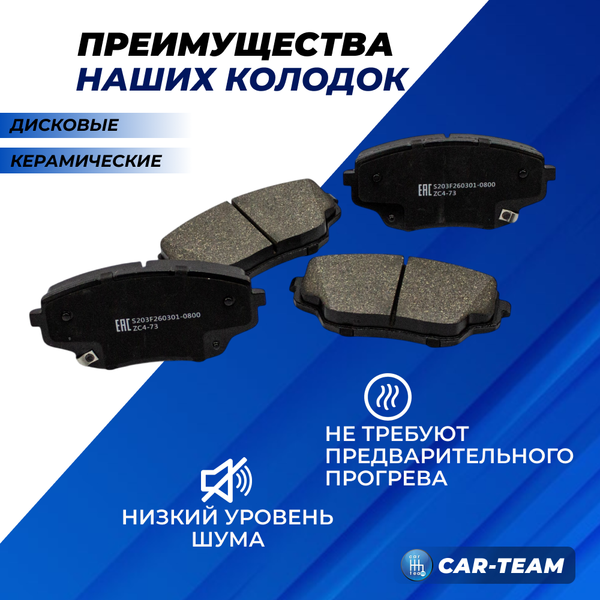 Колодки тормозные передние (керамические) Changan UNI-V, CS55 (арт. ZCP-1328)