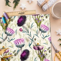 Ткань футер 2-х нитка репейник в цветах