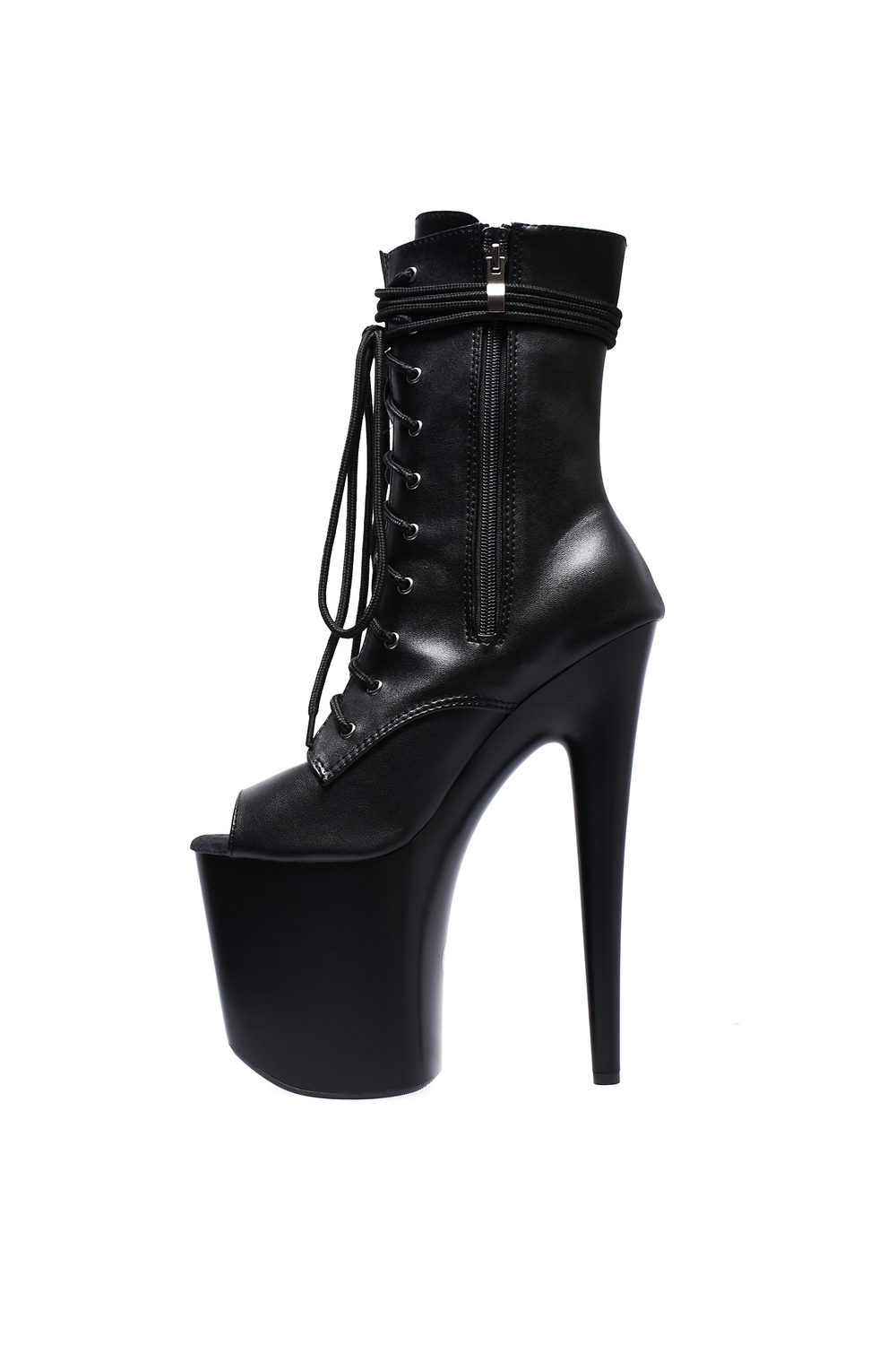 Ботильоны Тройка черные эко кожа, открытые - SHDB-010-3-ekok-bl