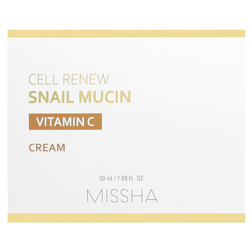 Missha, Cell Renew Snail Mucin, крем с витамином C, 50 мл (1,69 жидк. Унции)
