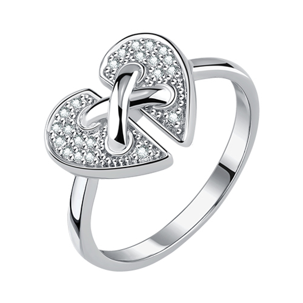 Кольцо из серебра с фианитами