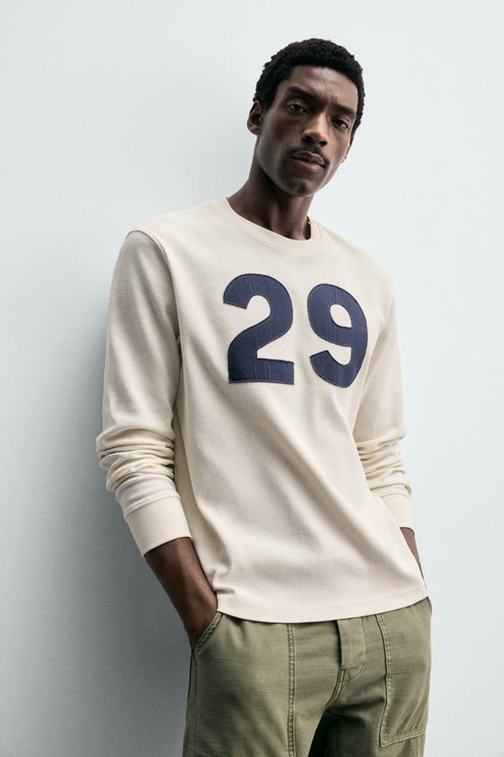 ZARA ФУТБОЛКА С НОМЕРОМ, ЭКРЮ