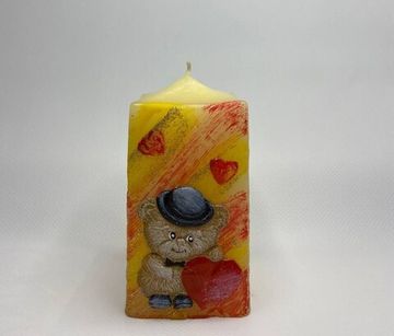 Свеча "Мишка с сердцем"