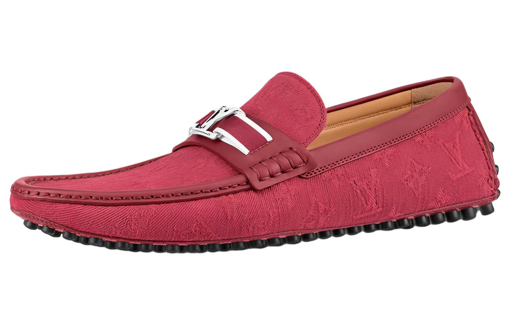 LOUIS VUITTON Hockenheim Gommino Loafers Men"s Red