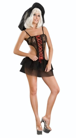 Женский костюм готической невесты (Размер: L-XL) (Цвет: черный)