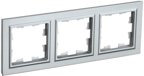 BRITE Рамка 3-местная РУ-3-БрА алюминий IEK