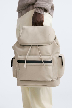 ZARA РЮКЗАК EXPLORER, БЕЖЕВЫЙ